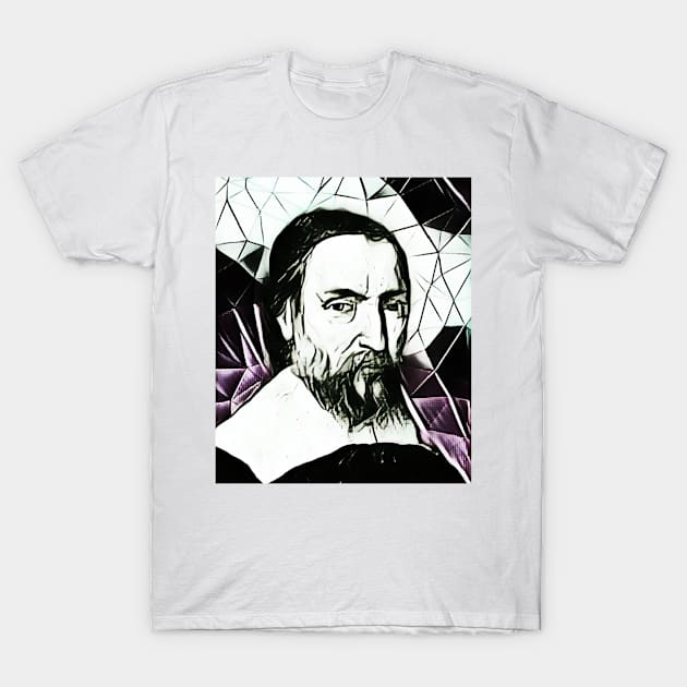 Nicolas Claude Fabri de Peiresc Black and White Portrait | Nicolas Claude Fabri de Peiresc Artwork T-Shirt by JustLit